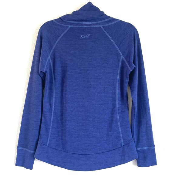 KUHL Women’s “Lea” Blue Purple Cowl Neck Tie Knit Pullover Kangaroo Pocket - Picture 2 of 16